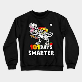 101 Days Smarter Dinosaur 100th Day Of School 100 Boys Kids Crewneck Sweatshirt